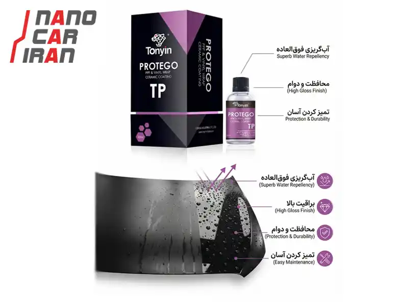 سرامیک مخصوص کاور بدنه PPF و وینیل حجم ۵۰ میلی لیتری تونین مدل پروتگو